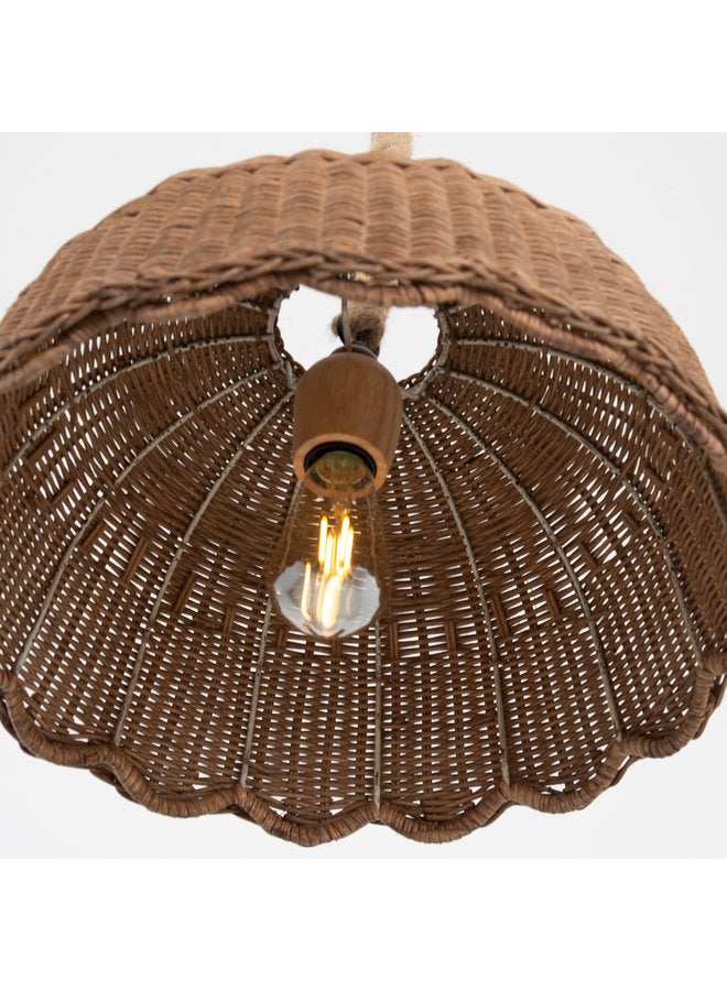 تبس هوم لمب نجفة TBS باللون بيج مصنوعة من بامبو لإضاءة المنزل والديكور - Image 3